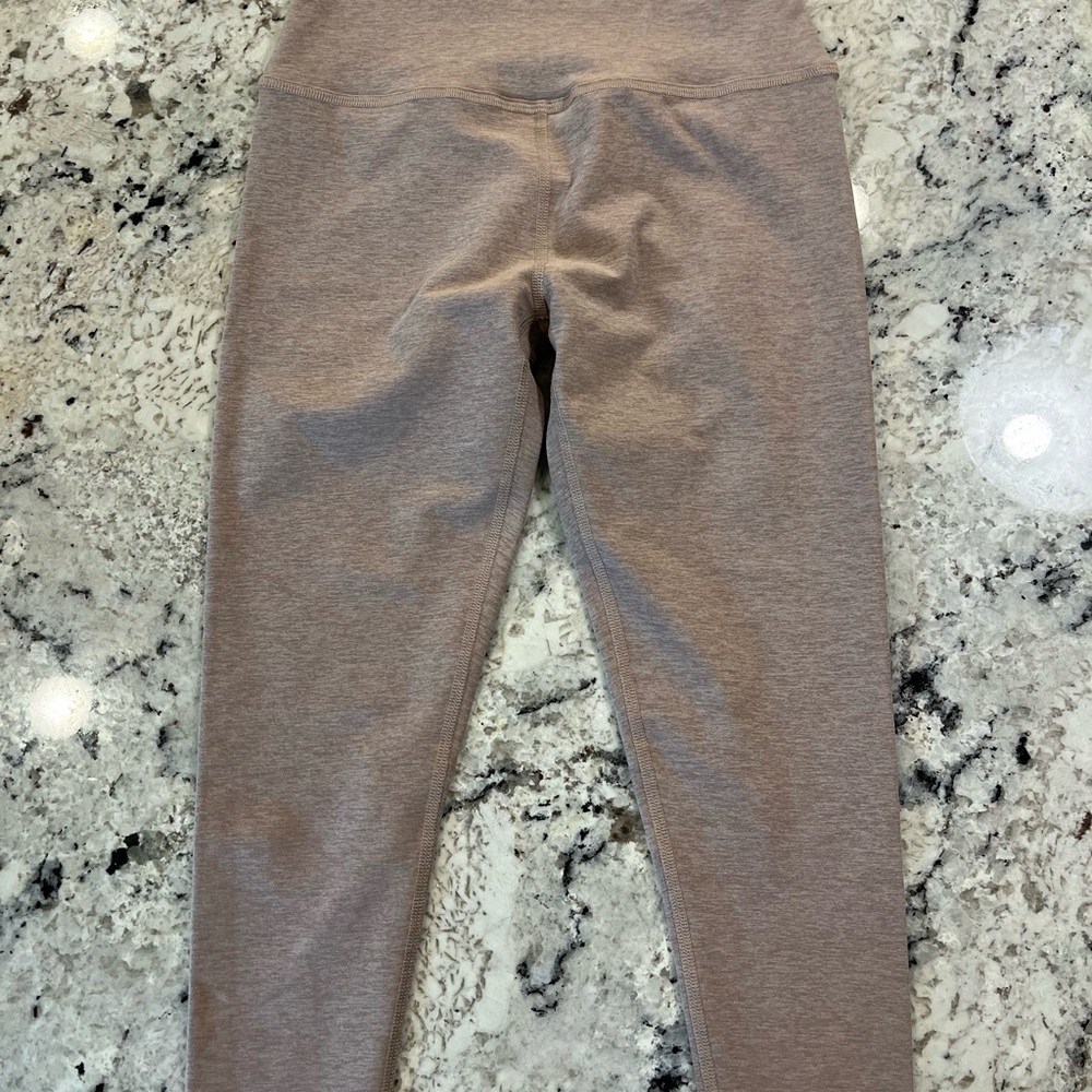Beyond Yoga Birch Heather Leggings with Wide Waistband and Full Length Fit